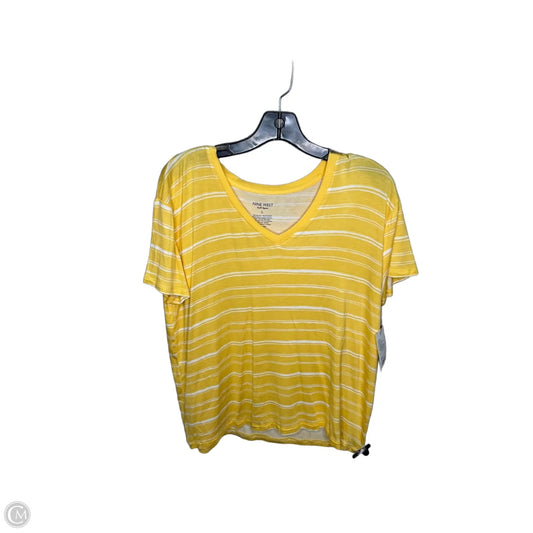 Top Short Sleeve Basic By Nine West In Yellow, Size: L