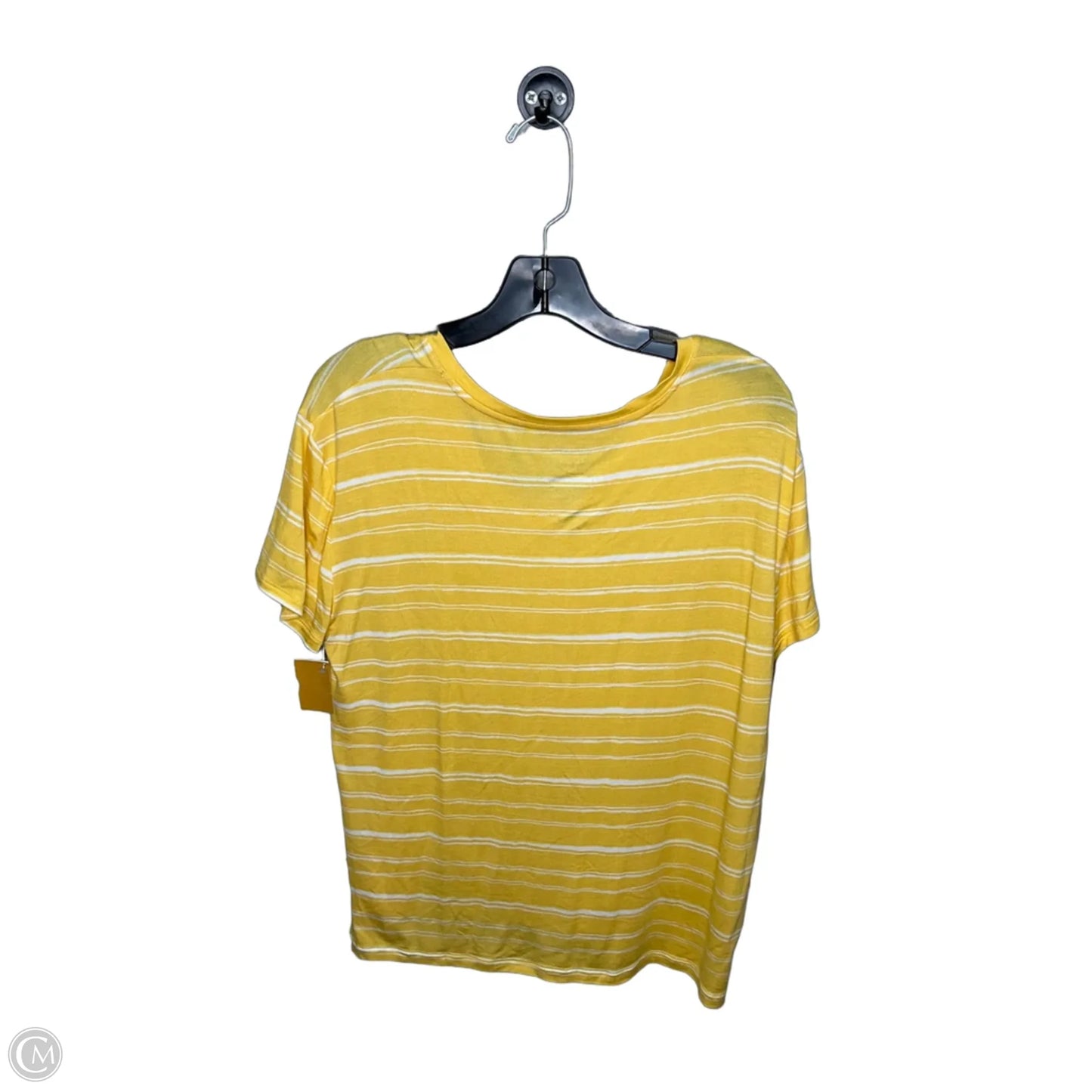 Top Short Sleeve Basic By Nine West In Yellow, Size: L