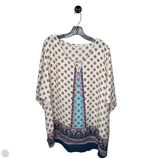 Tunic 3/4 Sleeve By Cato In Multi-colored, Size: 1x