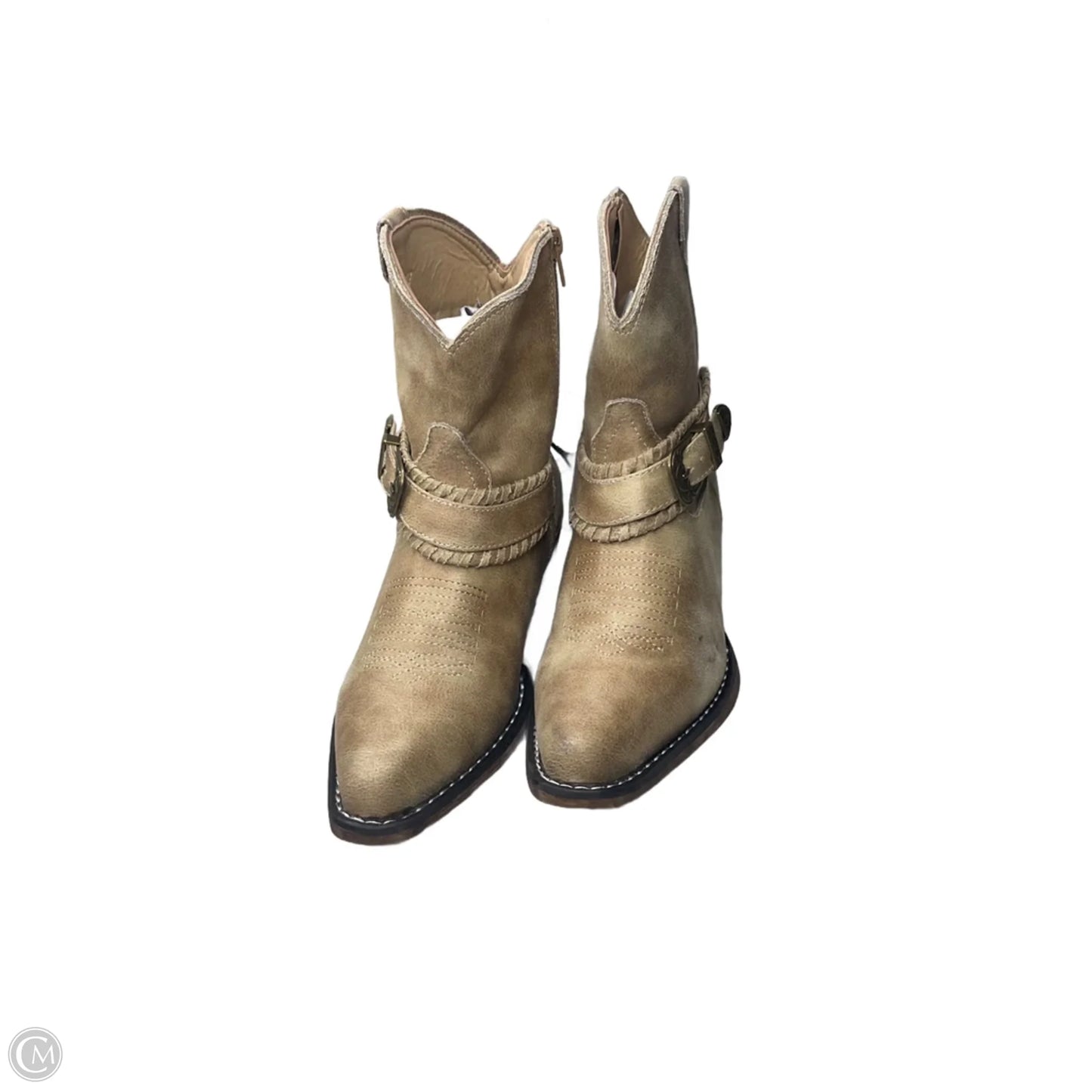 Boots Ankle Heels By Roper In Beige, Size: 8.5