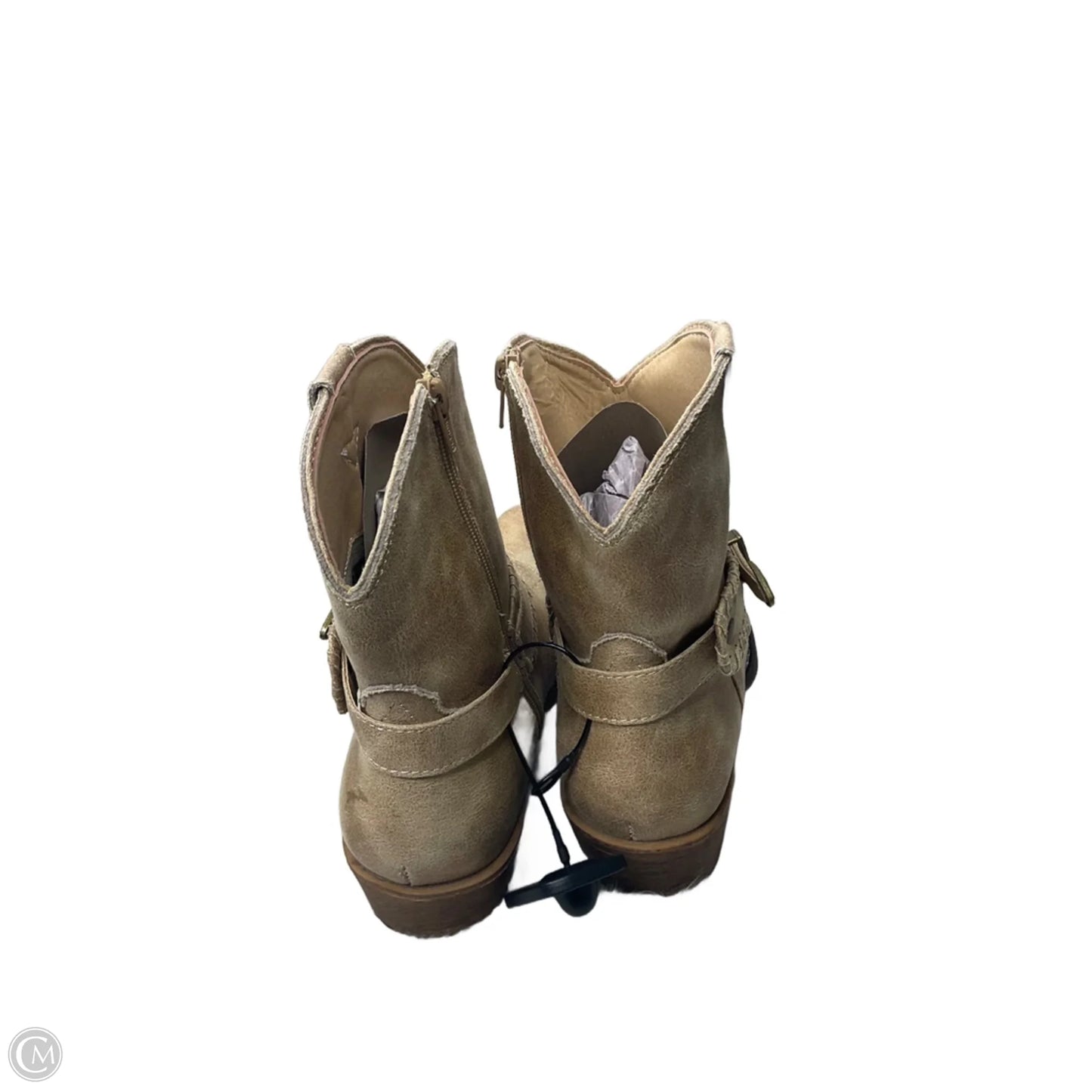 Boots Ankle Heels By Roper In Beige, Size: 8.5