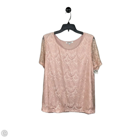 Top Short Sleeve By Lynn And Co In Pink, Size: 2x