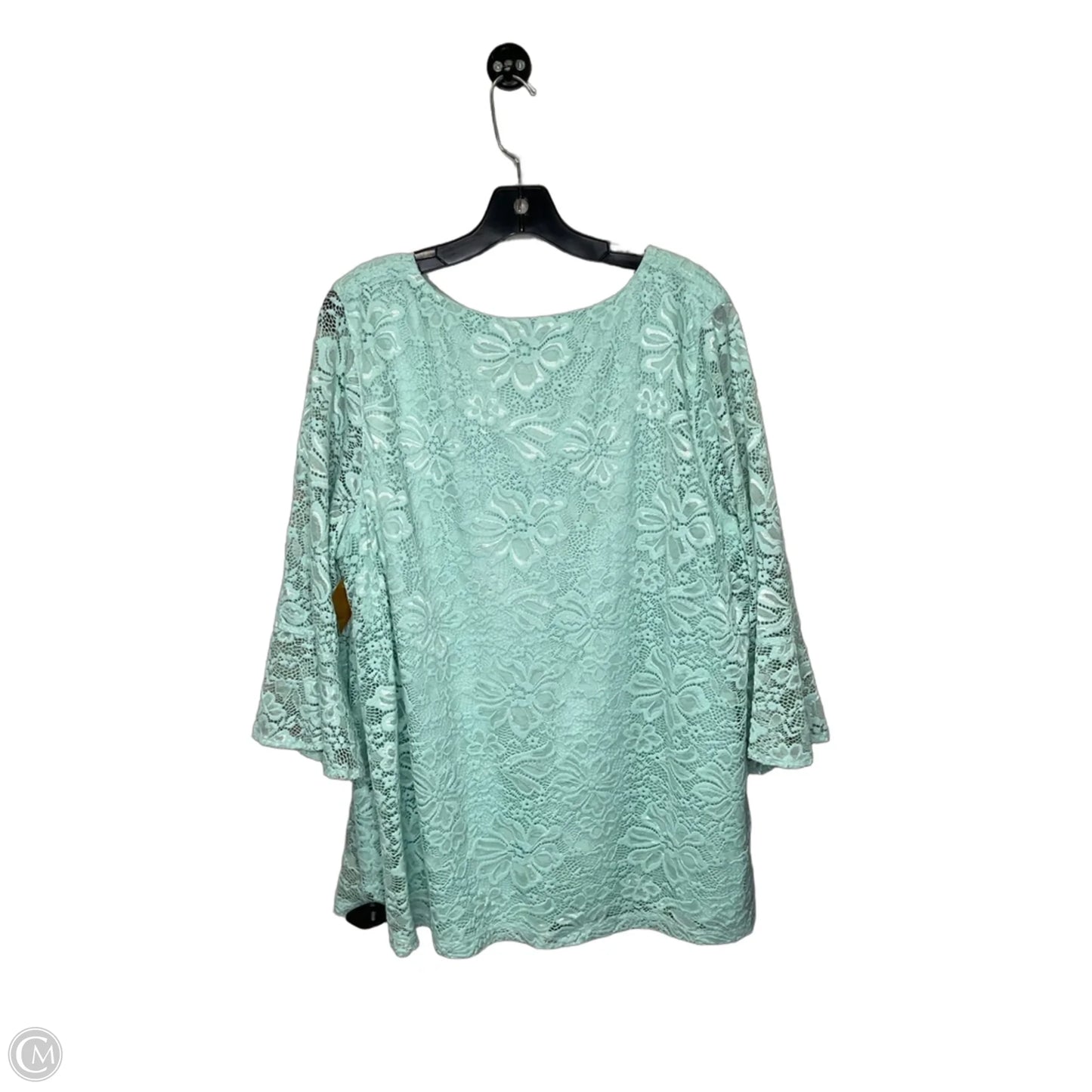 Top Short Sleeve By Croft And Barrow In Green, Size: 2x