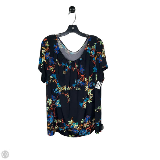 Top Short Sleeve By Worthington In Floral Print, Size: 2x