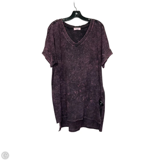 Top Short Sleeve By Zenana In Purple, Size: L