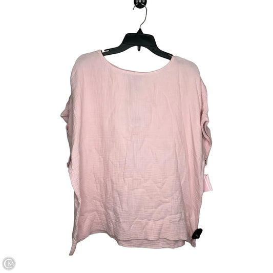 Tunic Short Sleeve By Gloria Vanderbilt In Pink, Size: Xxl