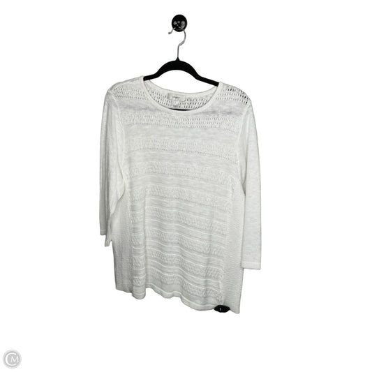 Sweater By Cj Banks In White, Size: 1x
