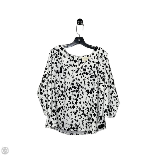 Blouse 3/4 Sleeve By Melloday In Black & White, Size: 1x