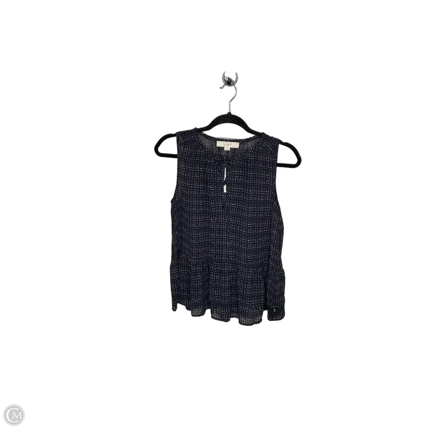 Top Sleeveless By Loft In Blue & White, Size: S