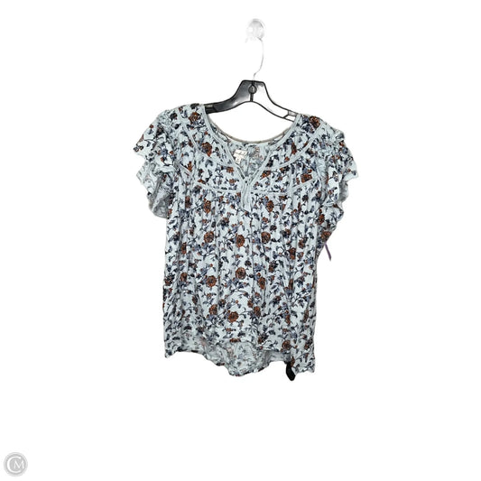 Top Short Sleeve By Wonderly In Floral Print, Size: 1x