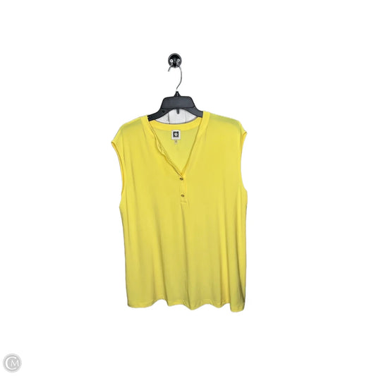 Top Sleeveless By Anne Klein In Yellow, Size: 1x