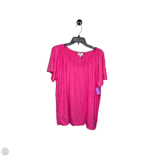 Top Short Sleeve By Kim Rogers In Pink, Size: Xxl