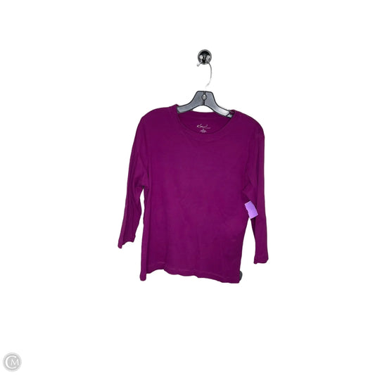 Top Long Sleeve Basic By Kim Rogers In Purple, Size: Xl