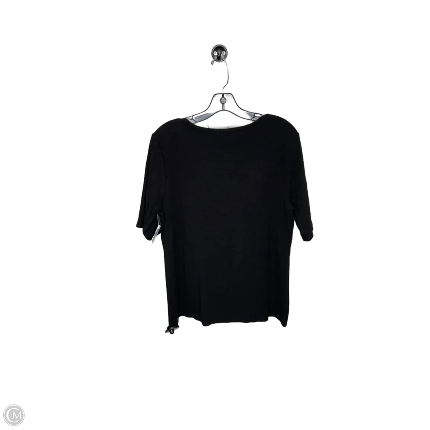 Top Short Sleeve Basic By Time And Tru In Black, Size: L