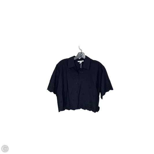Top Short Sleeve By Free Assembly In Navy, Size: M