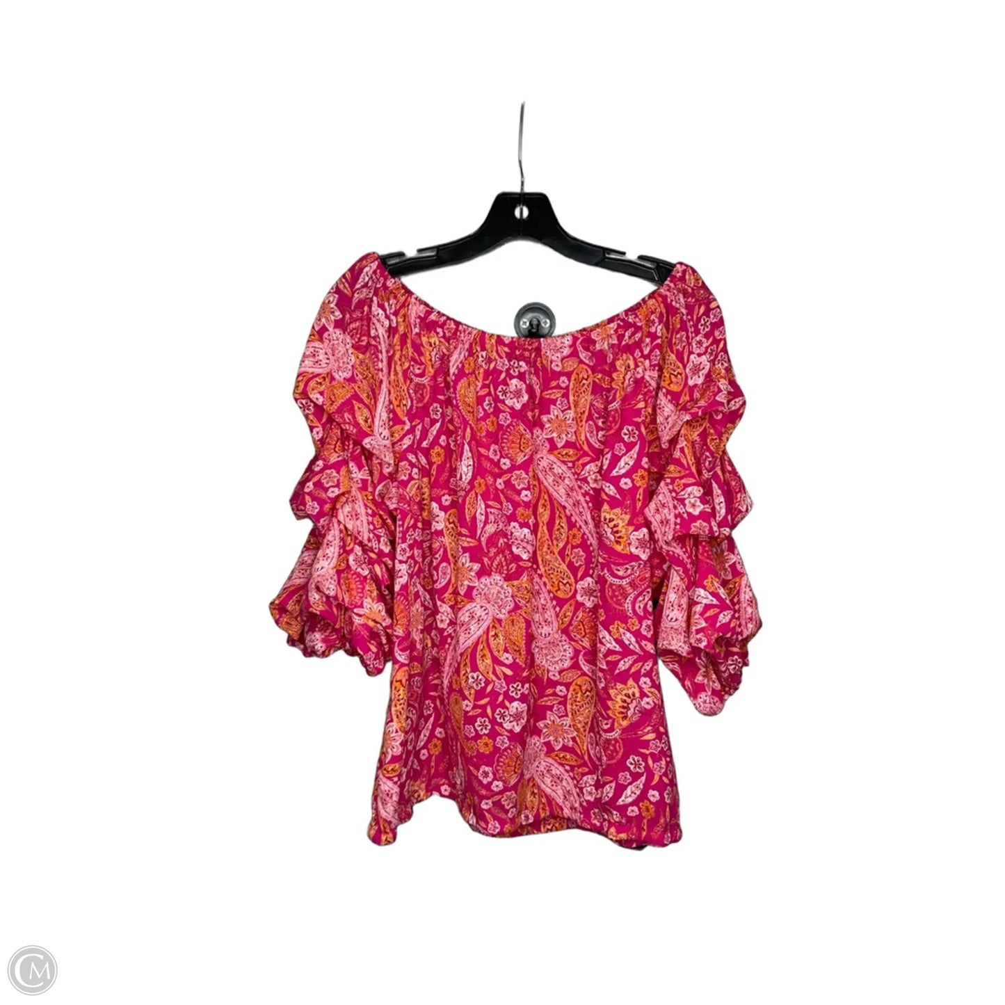 Top Short Sleeve By Cece In Pink, Size: L