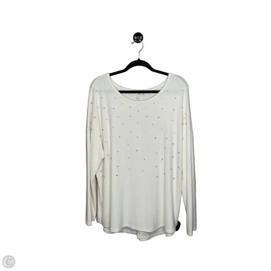 Sweater By Cato In White, Size: Xl