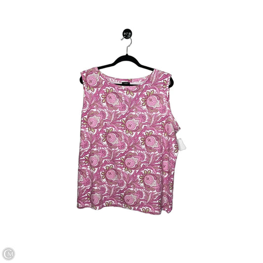 Top Sleeveless By Talbots In Pink, Size: 3x