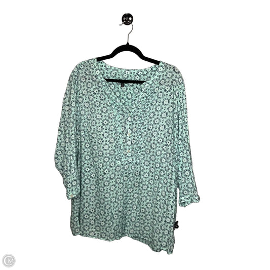 Top Long Sleeve By Talbots In Aqua, Size: 2x