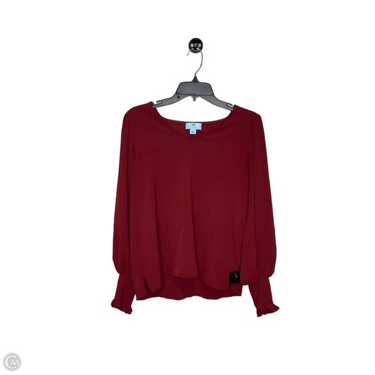 Top Long Sleeve By Cece In Maroon, Size: S