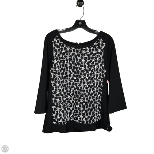 Top 3/4 Sleeve By Ann Taylor In Black, Size: 8