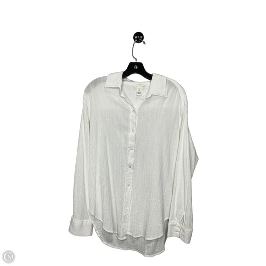 Top Long Sleeve By H&m In White, Size: S
