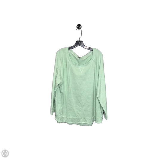 Athletic Top Long Sleeve Crewneck By Talbots In Green, Size: 3x