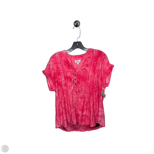 Top Short Sleeve By Kim Rogers In Pink, Size: S