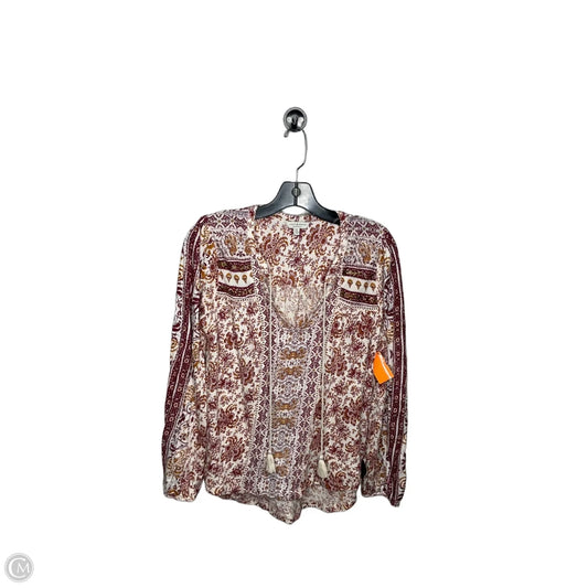 Top Long Sleeve By Lucky Brand In Maroon, Size: S