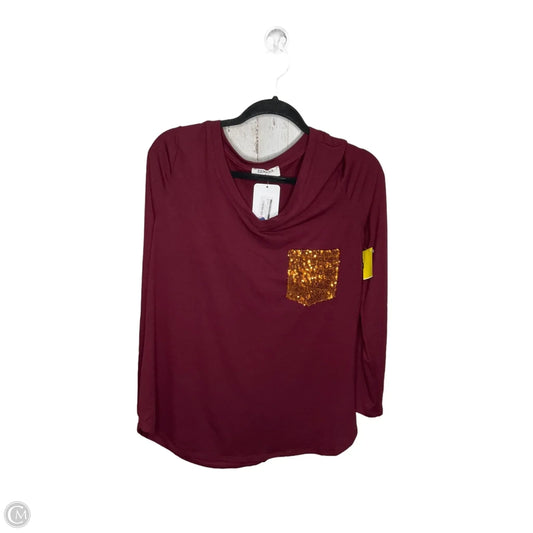 Top Long Sleeve By Zenana In Maroon, Size: L