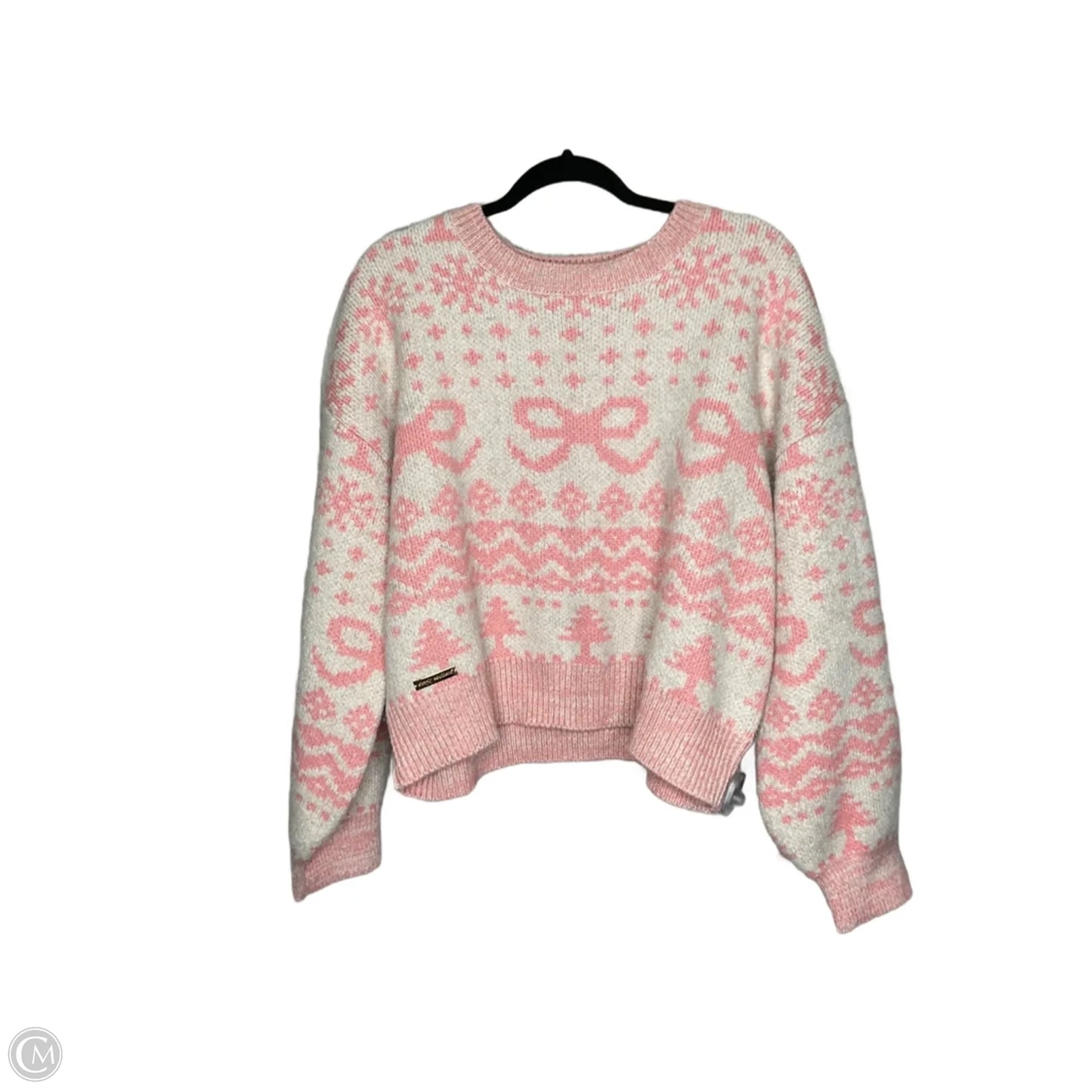 Sweater By Simply Southern In Pink & White, Size: Xxl