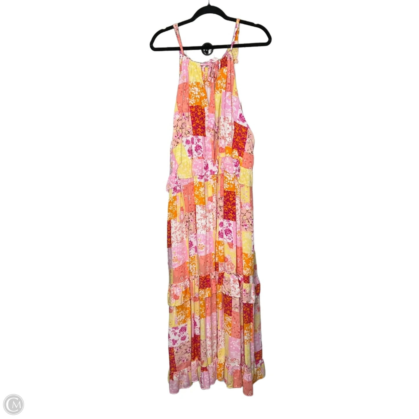 Dress Casual Maxi By Impressions In Orange & Pink, Size: 3x