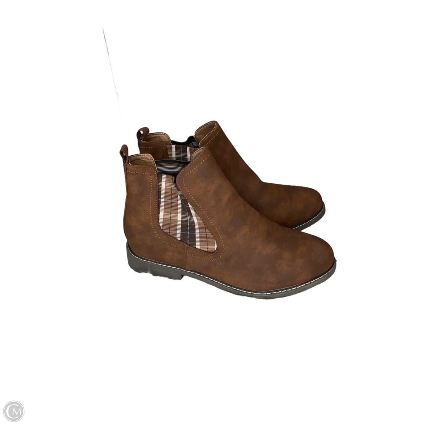 Boots Ankle Flats By Corkys In Brown, Size: 10