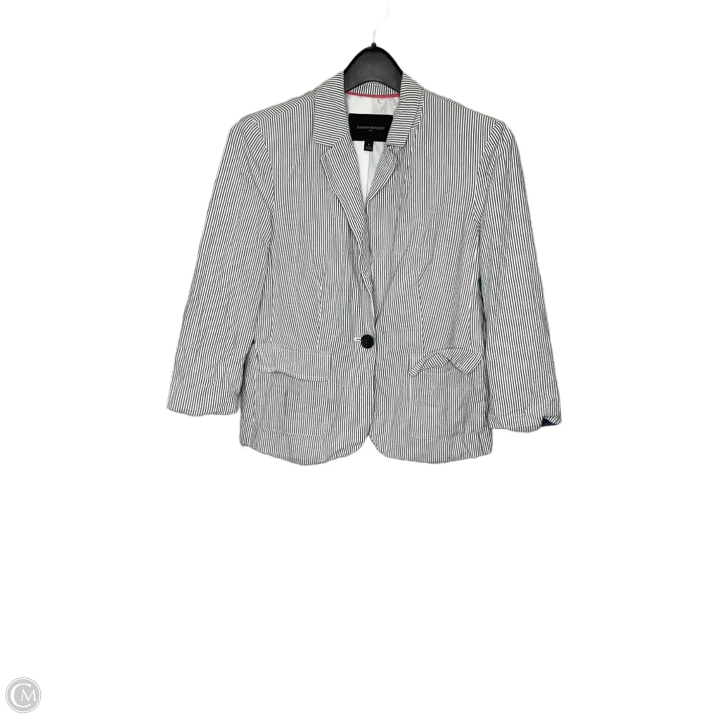 Blouse 3/4 Sleeve By Banana Republic In Striped Pattern, Size: 6