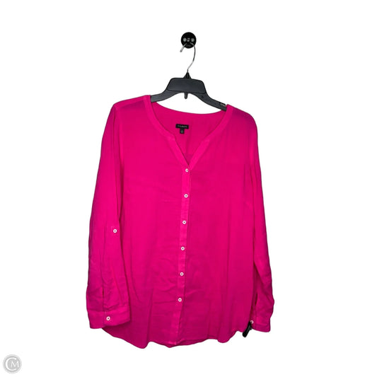 Top Long Sleeve By Talbots In Pink, Size: L