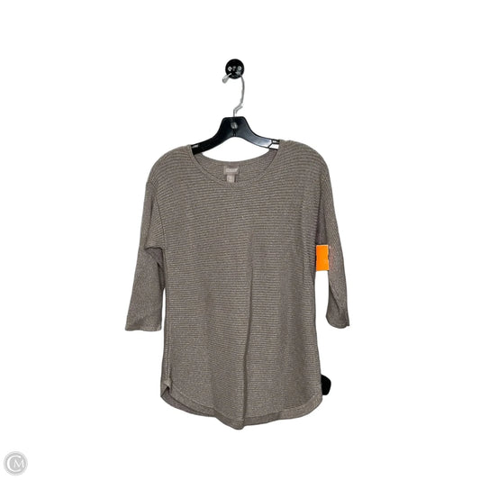 Top 3/4 Sleeve By Chicos In Grey, Size: S