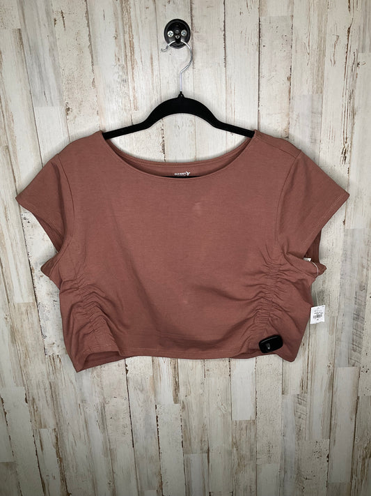 Brown Athletic Top Short Sleeve Old Navy, Size 2x