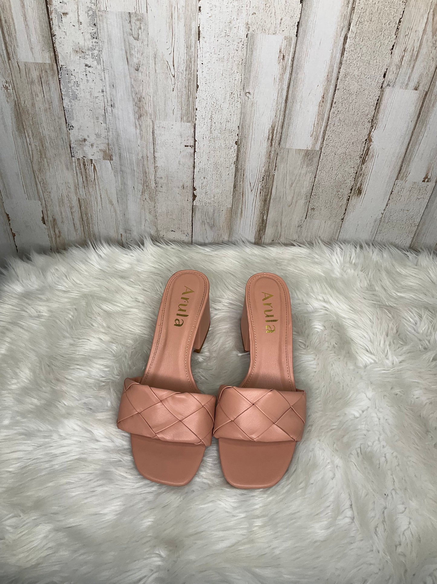 Peach Sandals Heels Block Altard State, Size 9