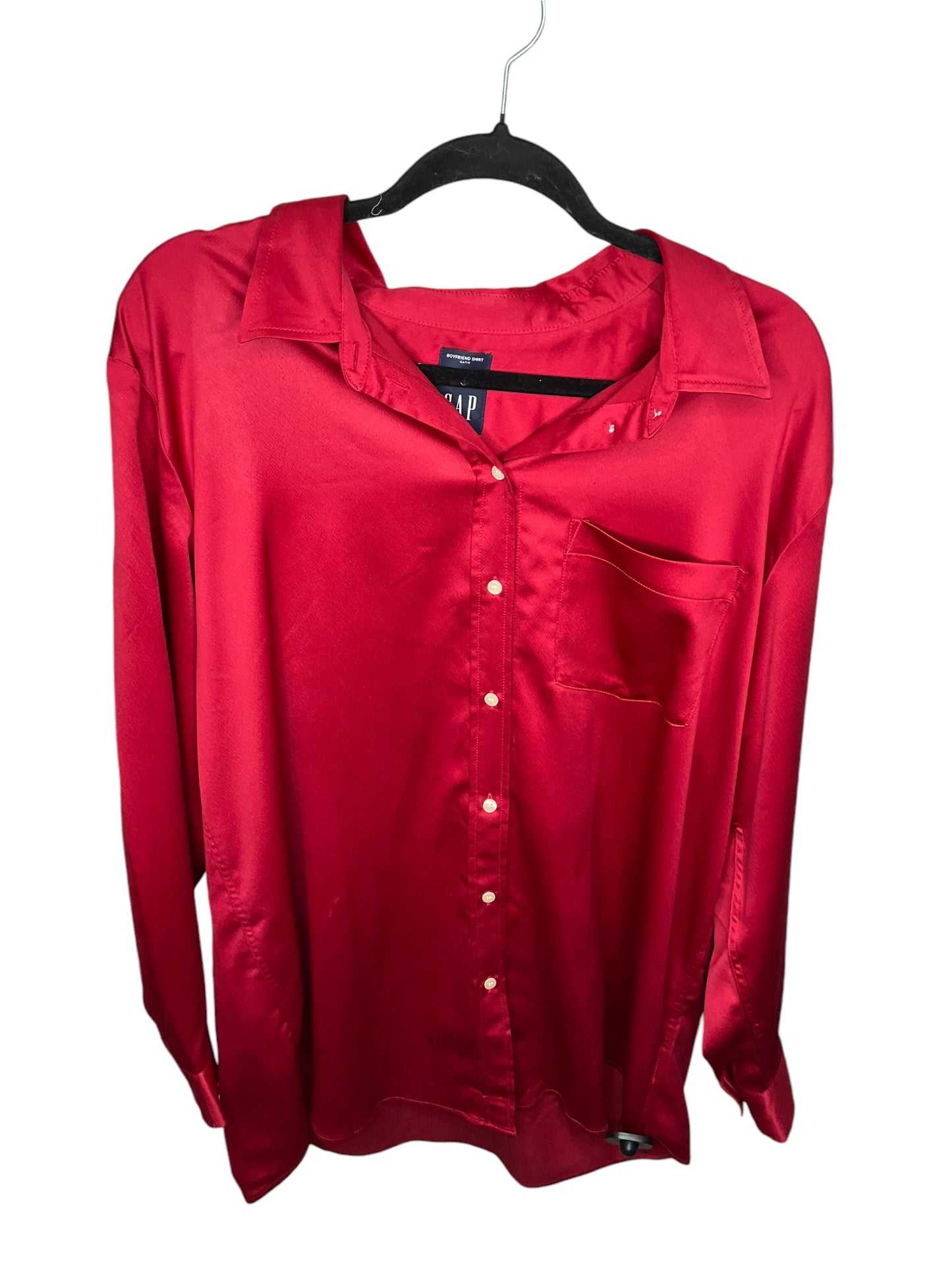 Top Long Sleeve By Gap In Red, Size: Xl