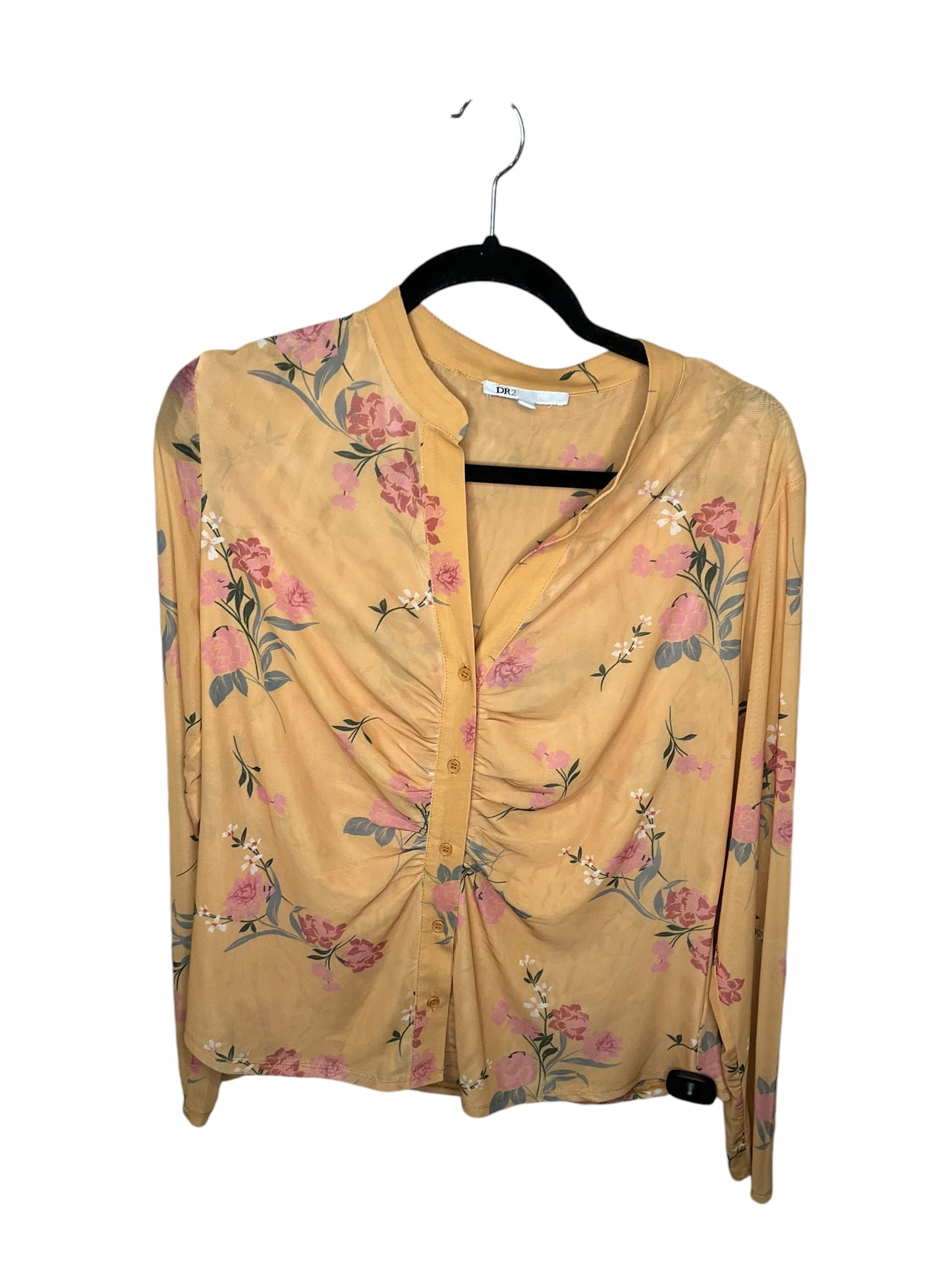 Top Long Sleeve By Dr2 In Yellow, Size: 1x