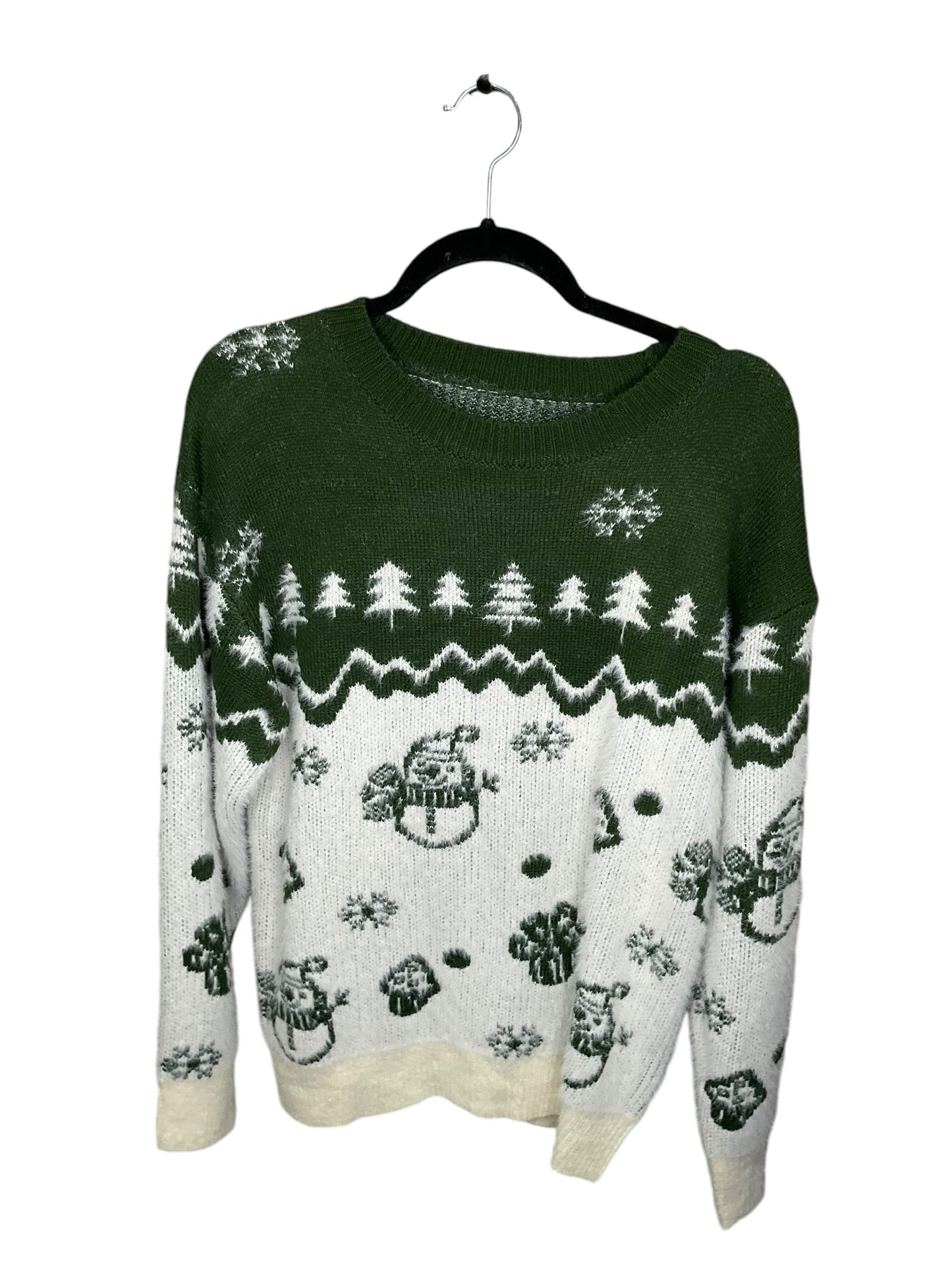 Sweater By Shein In Green & White, Size: M