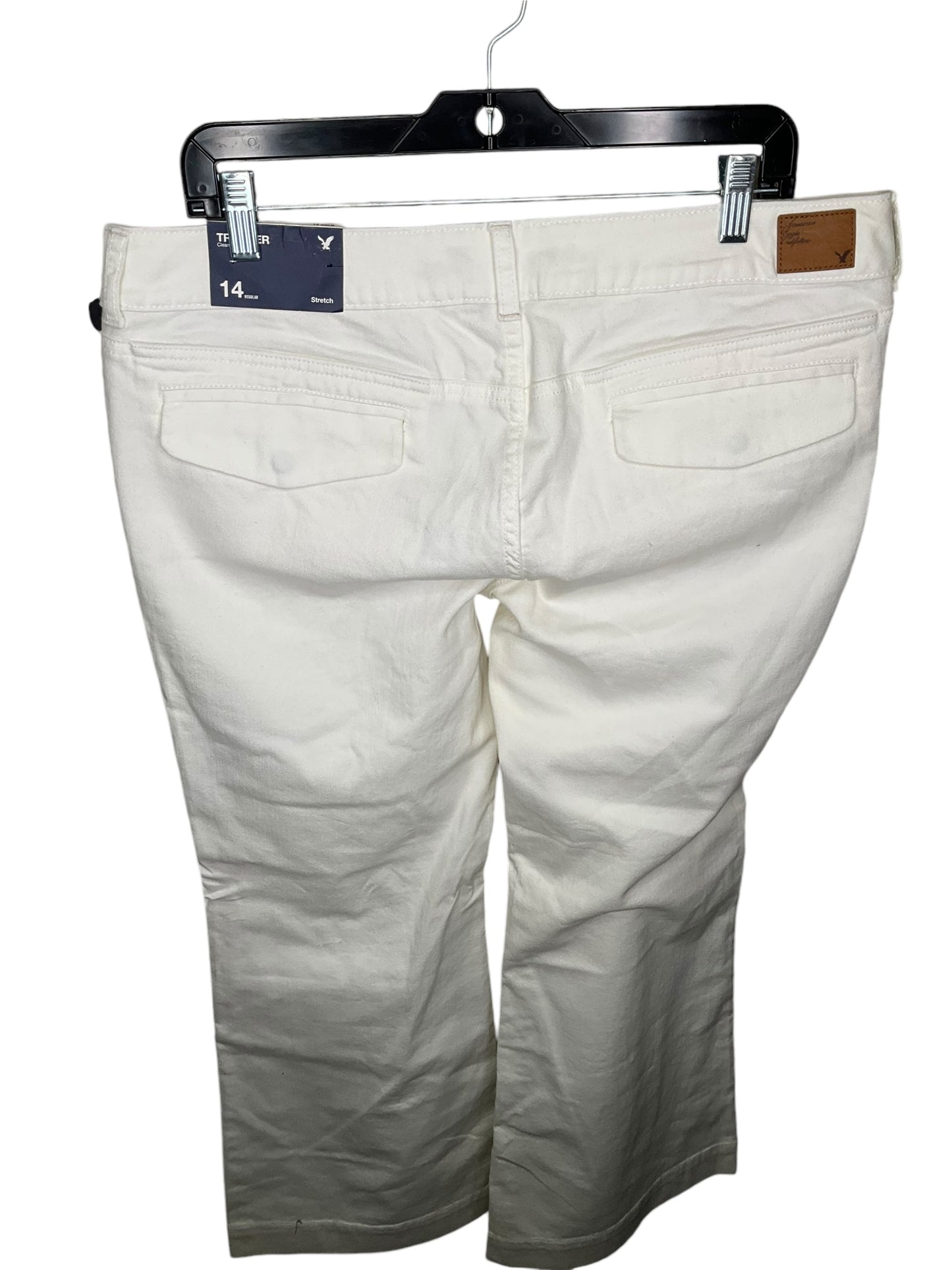 Jeans Flared By American Eagle In White, Size: 14