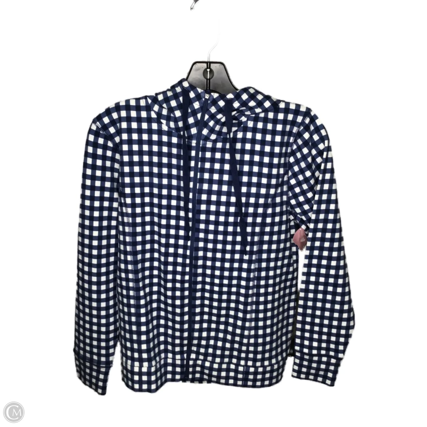 Athletic Top Long Sleeve Hoodie By J. Crew In Checkered Pattern, Size: S