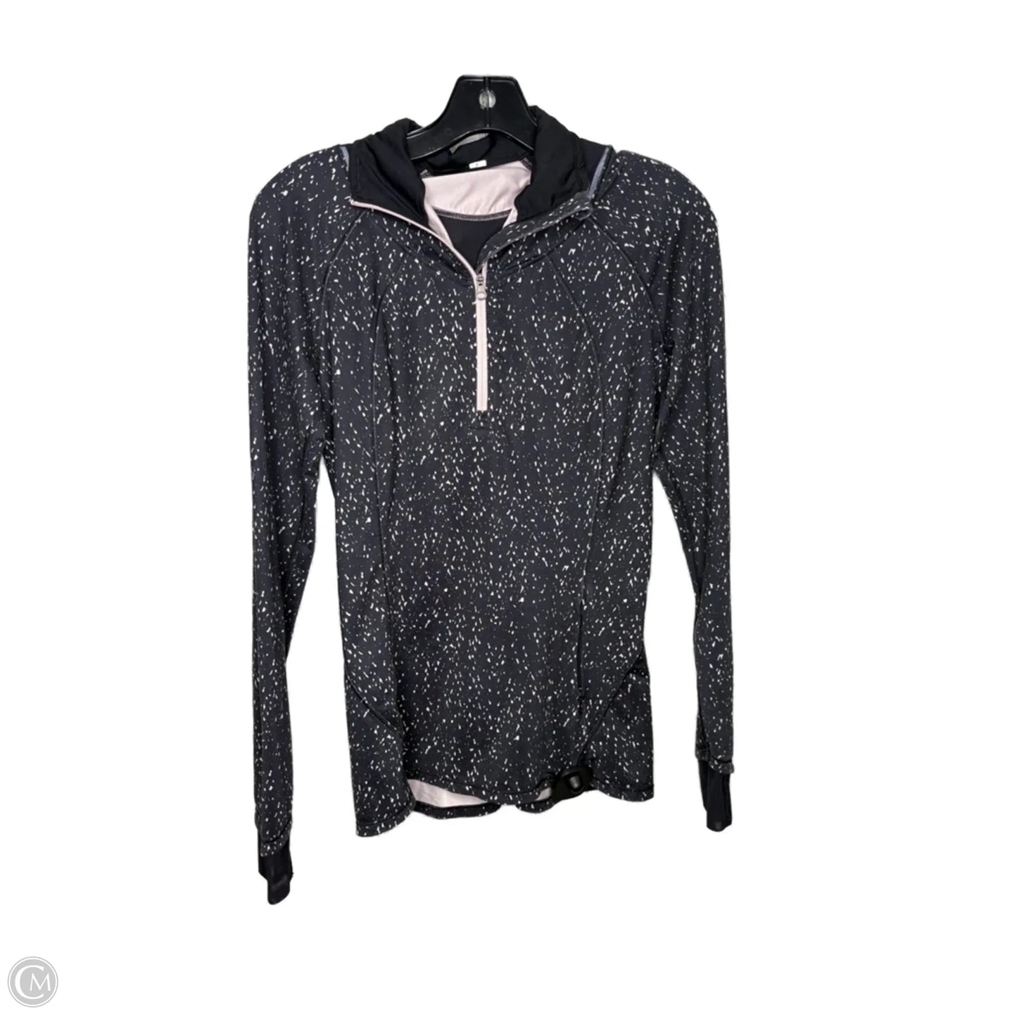 Athletic Top Long Sleeve Collar By Lululemon In Black, Size: 4
