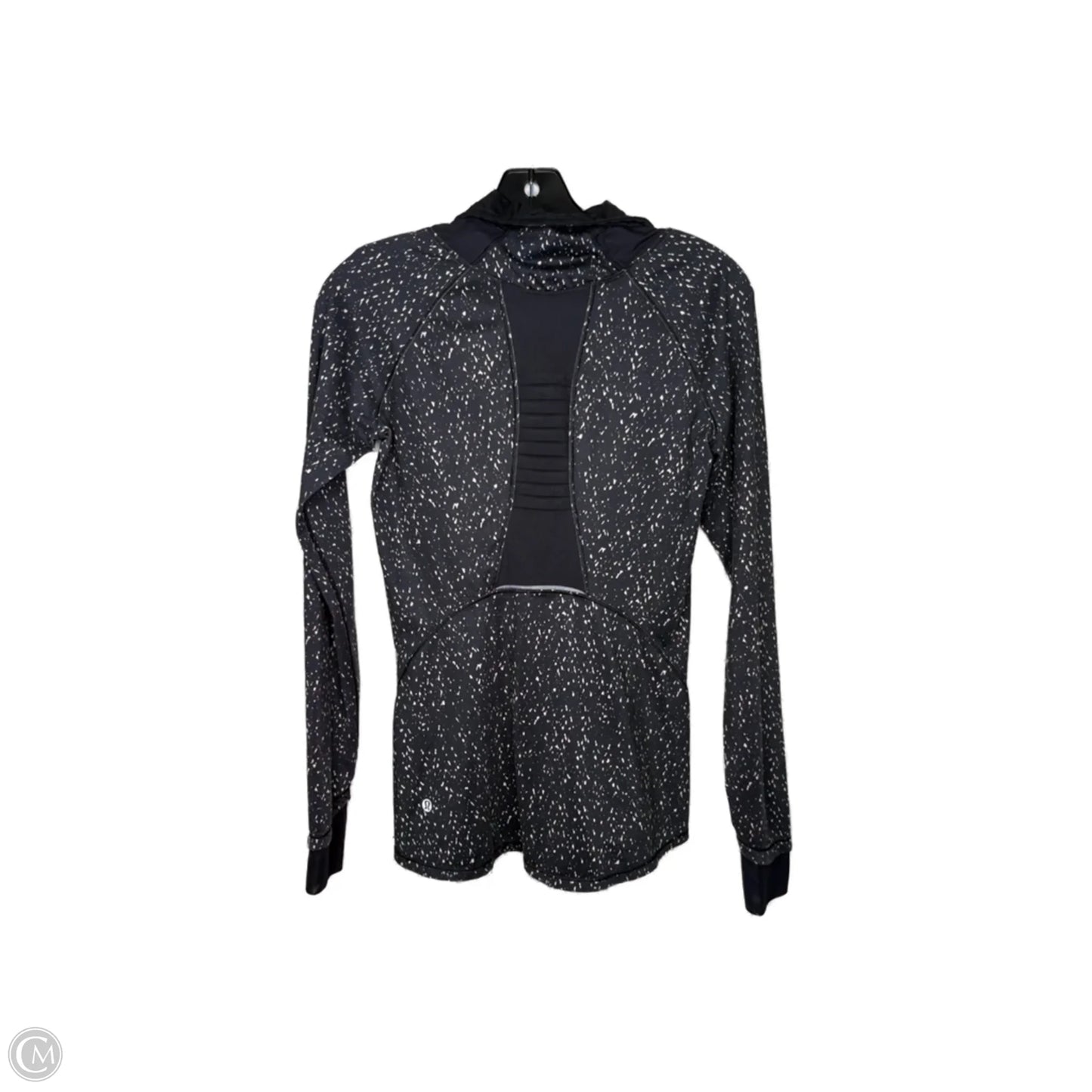 Athletic Top Long Sleeve Collar By Lululemon In Black, Size: 4