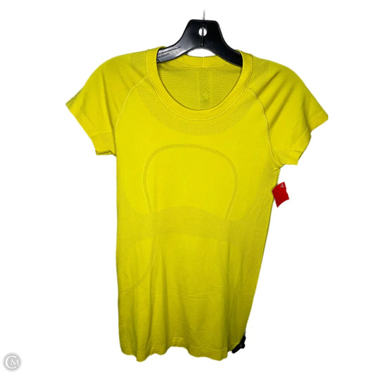 Athletic Top Short Sleeve By Lululemon In Yellow, Size: 6