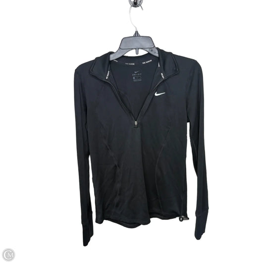Athletic Top Long Sleeve Collar By Nike Apparel In Black, Size: M