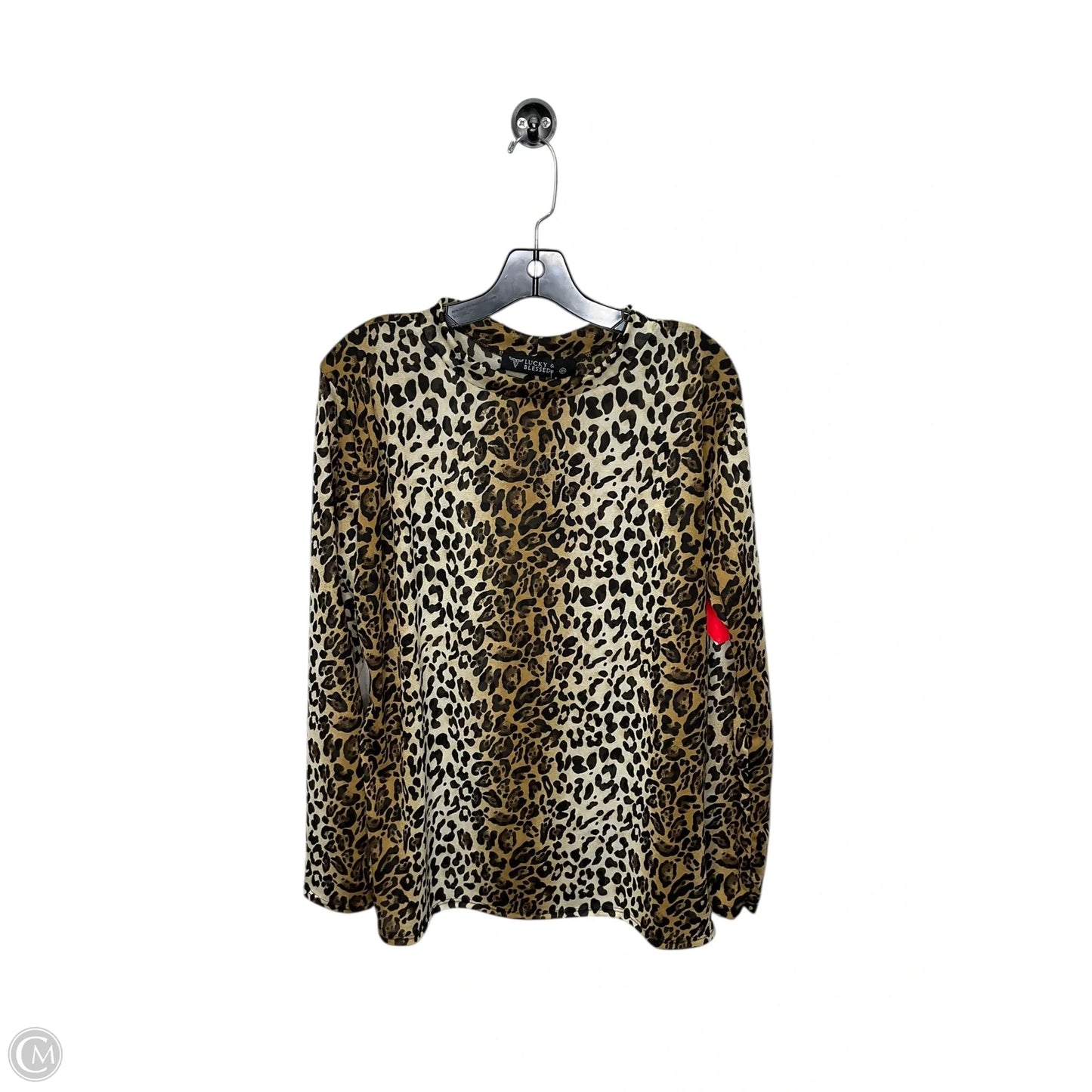 Top Long Sleeve By Lucky & Blessed In Animal Print, Size: 3x