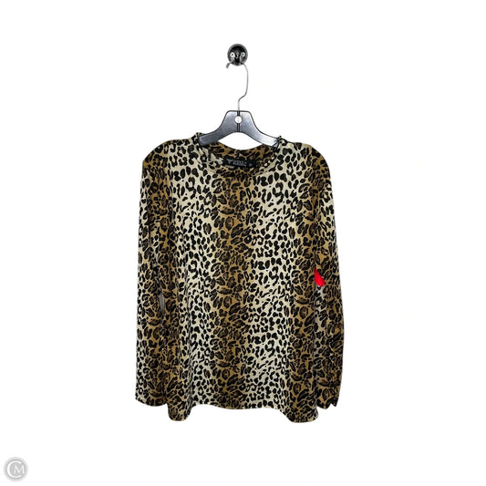 Top Long Sleeve By Lucky & Blessed In Animal Print, Size: 3x