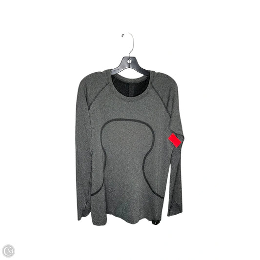Athletic Top Long Sleeve Crewneck By Lululemon In Silver, Size: 12